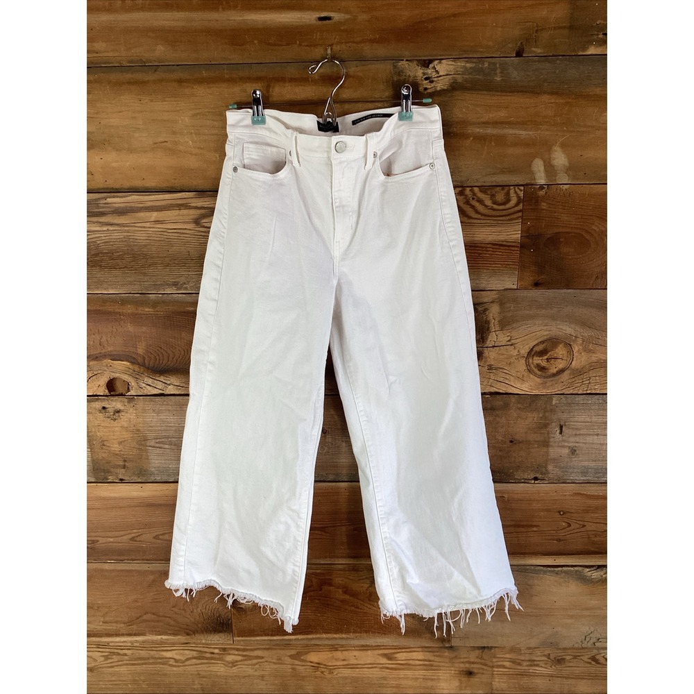 Banana Republic High Rise Wide Leg Crop Jeans Premium Denim Off-White Size 29